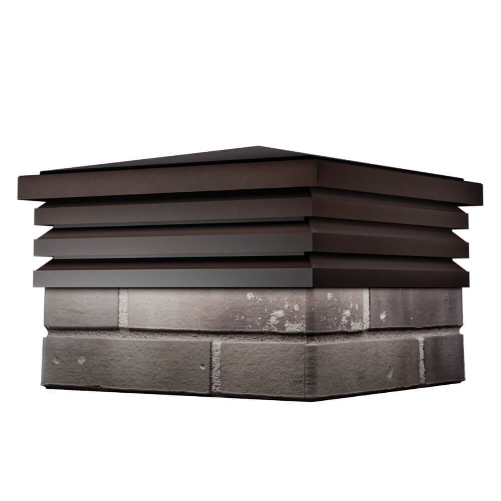 Колпак Zking Бона ХайТек Коричневый на столб 1.5х1.5 кирпича (385х385мм) в Севастополе фото