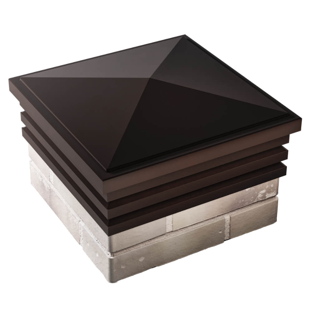 Колпак Zking Бона ХайТек Коричневый на столб 1.5х1.5 кирпича (385х385мм) в Севастополе фото