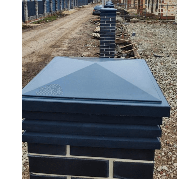 Колпак Zking Бона ХайТек Серый на столб 1.5х1.5 кирпича (385х385мм) в Севастополе фото