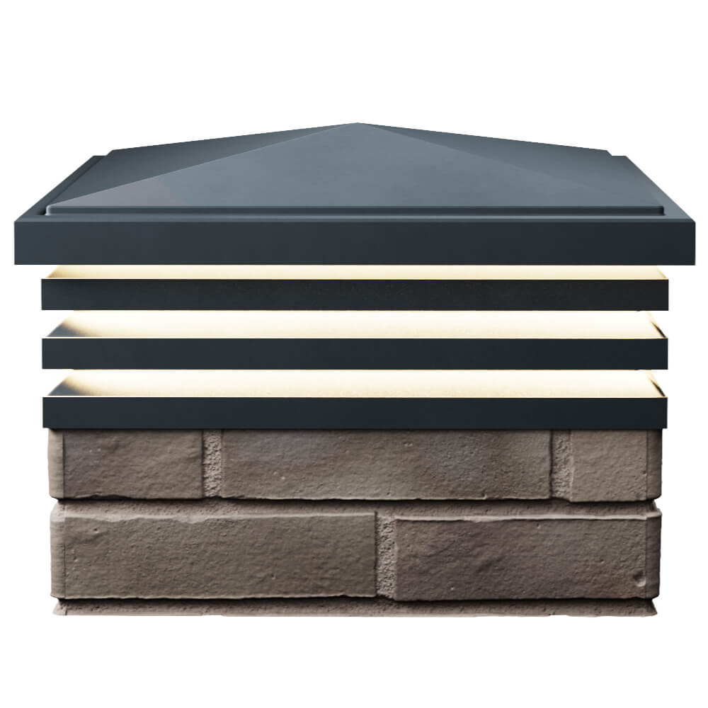 Колпак Zking Бона ХайТек Серый на столб 1.5х1.5 кирпича (385х385мм) с подсветкой в Севастополе фото