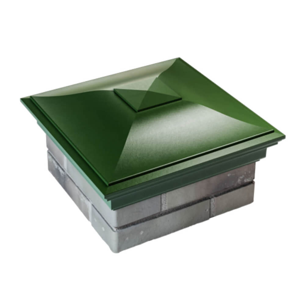 Колпак Zking Монблан Зеленый на столб 1.5х1.5 еврокирпича 0.7НФ (355х355мм) в Севастополе фото