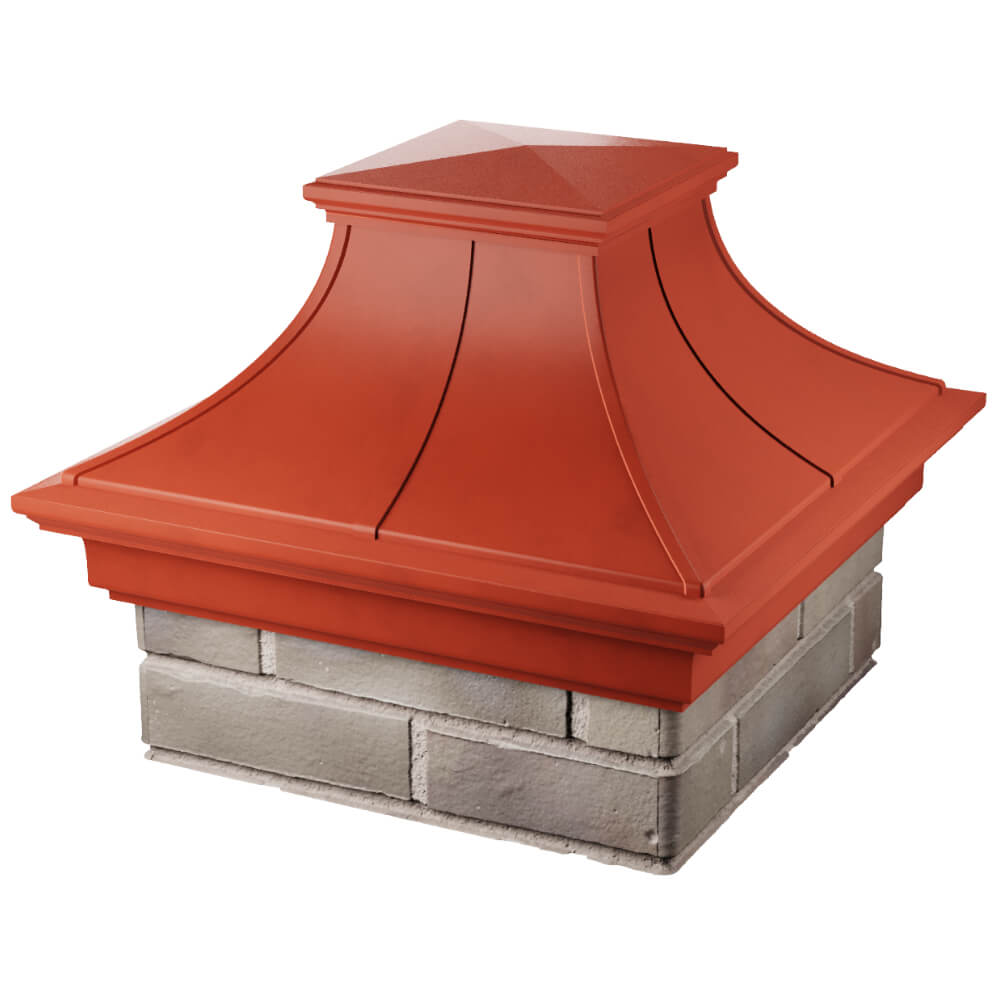 Колпак Zking Монблан Премиум Красный на столб 1.5х1.5 кирпича (385х385мм) в Севастополе фото