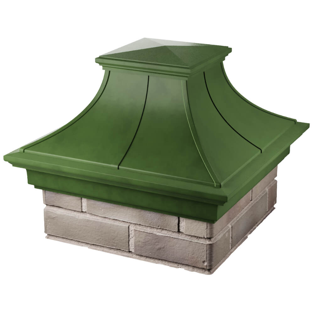 Колпак Zking Монблан Премиум Зеленый на столб 1.5х1.5 кирпича (385х385мм) в Севастополе фото