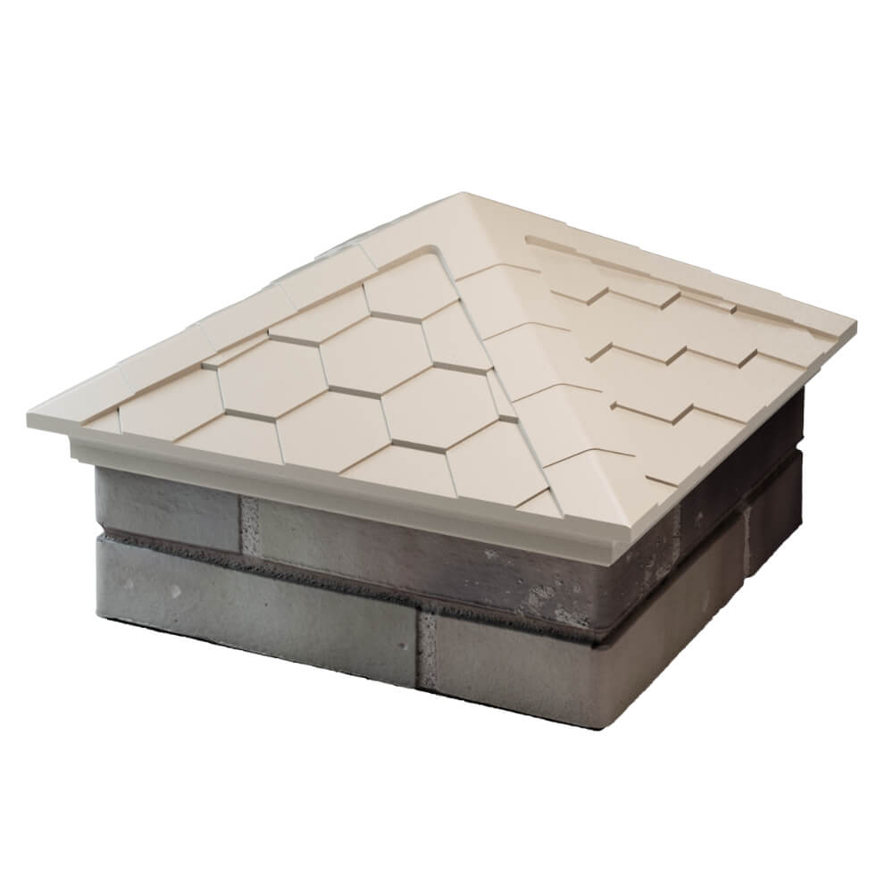 Колпак Zking Эверест Бежевый на столб 1.5х1.5 кирпича (390х390мм) в Севастополе фото