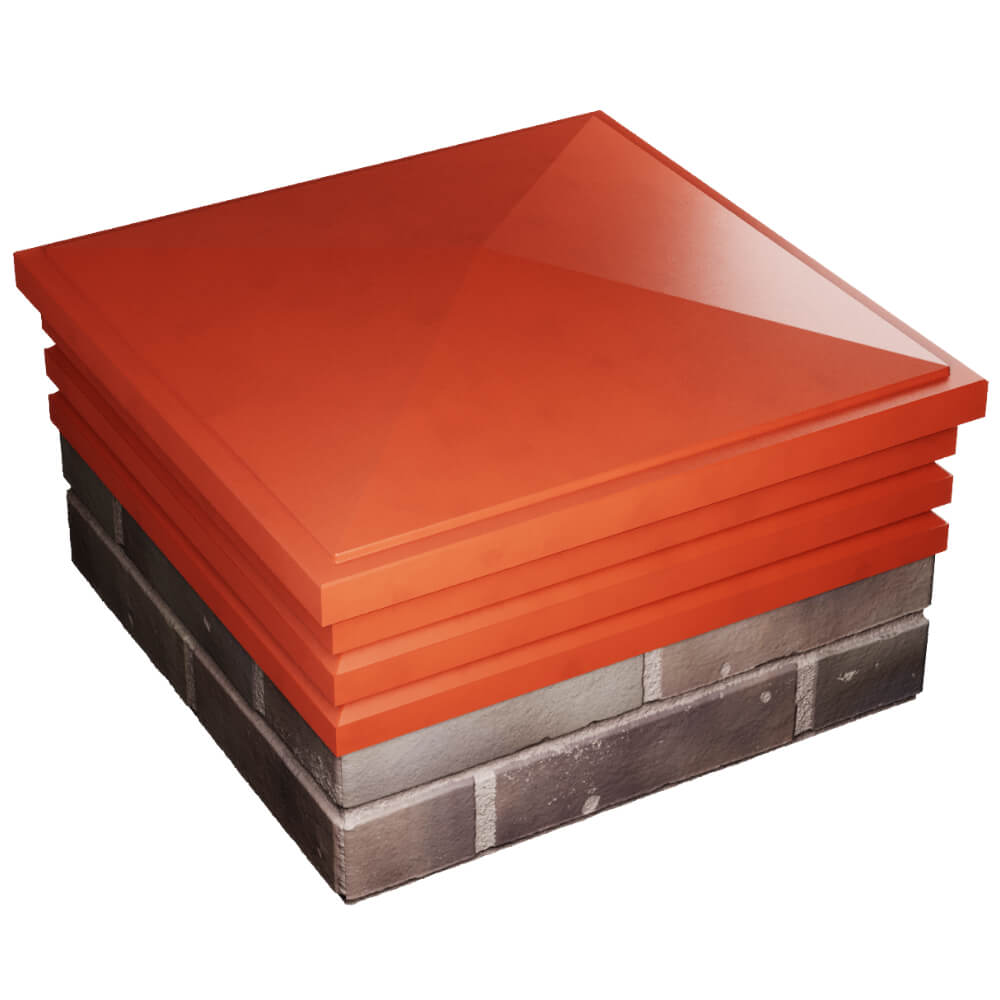 Колпак Zking Бона ХайТек Красный на столб 2х2 кирпича (513х513мм) в Севастополе фото