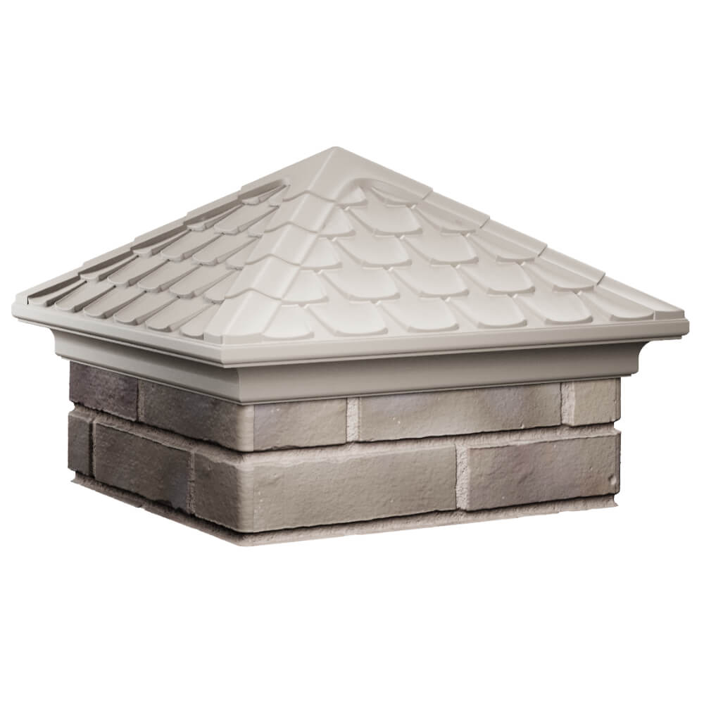 Колпак Zking Эльбрус Бежевый на столб 1.5х1.5 кирпича (385х385мм) в Севастополе фото