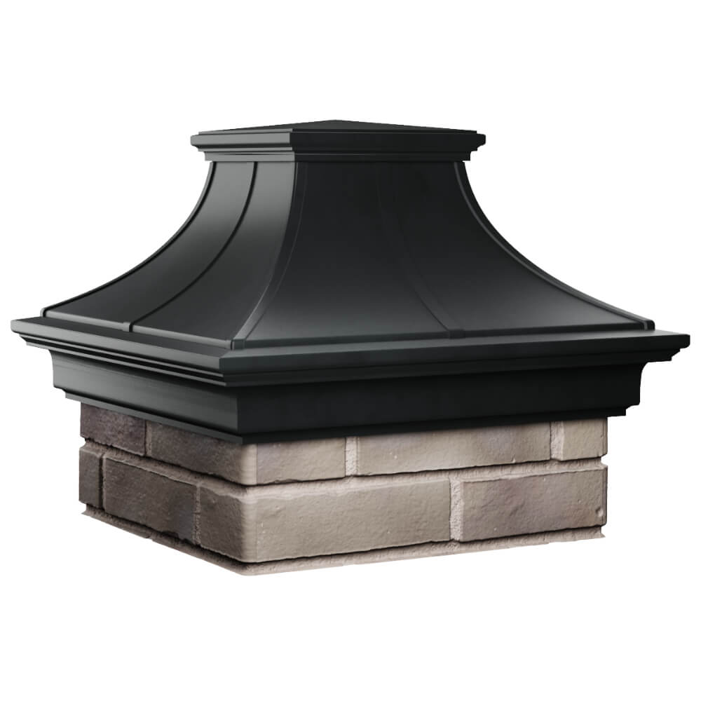 Колпак Zking Монблан Премиум Черный на столб 1.5х1.5 кирпича (385х385мм) в Севастополе фото