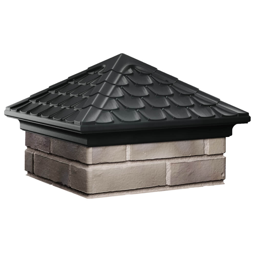 Колпак Zking Эльбрус Черный на столб 1.5х1.5 кирпича (385х385мм) в Севастополе фото