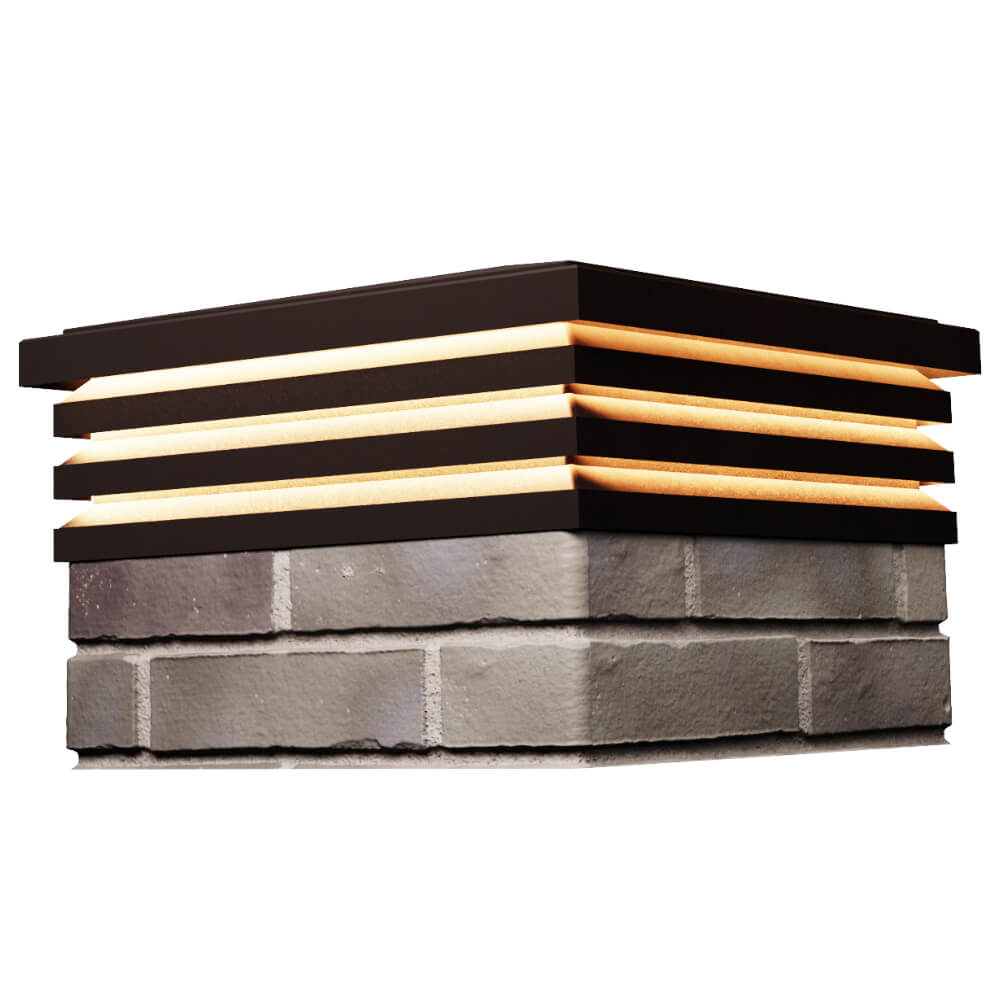 Колпак Zking Бона ХайТек Коричневый на столб 1.5х1.5 кирпича (385х385мм) с подсветкой в Севастополе фото