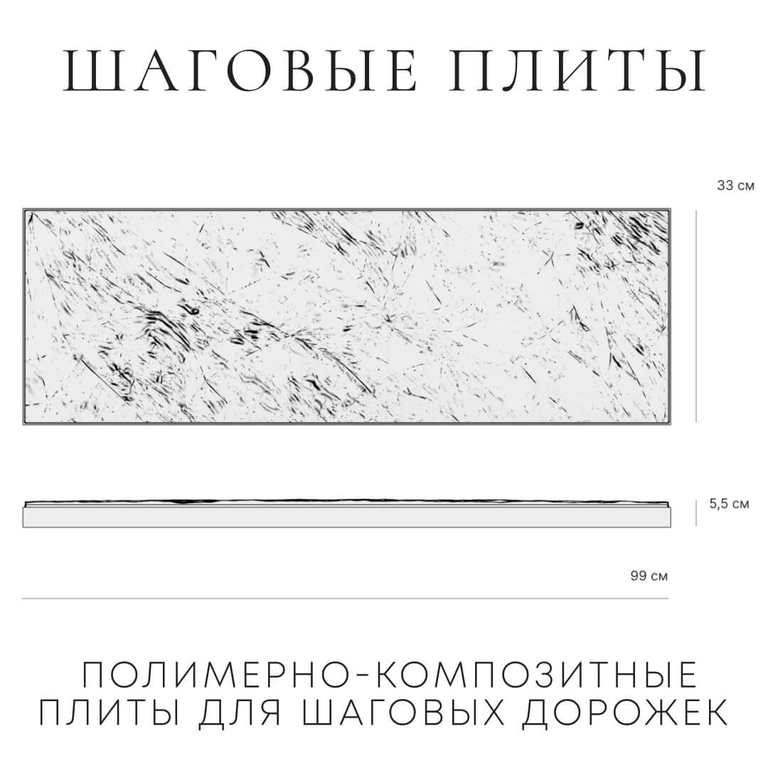 Шаговая плита STONE Графитовый Серый 990х330х55мм в Севастополе фото