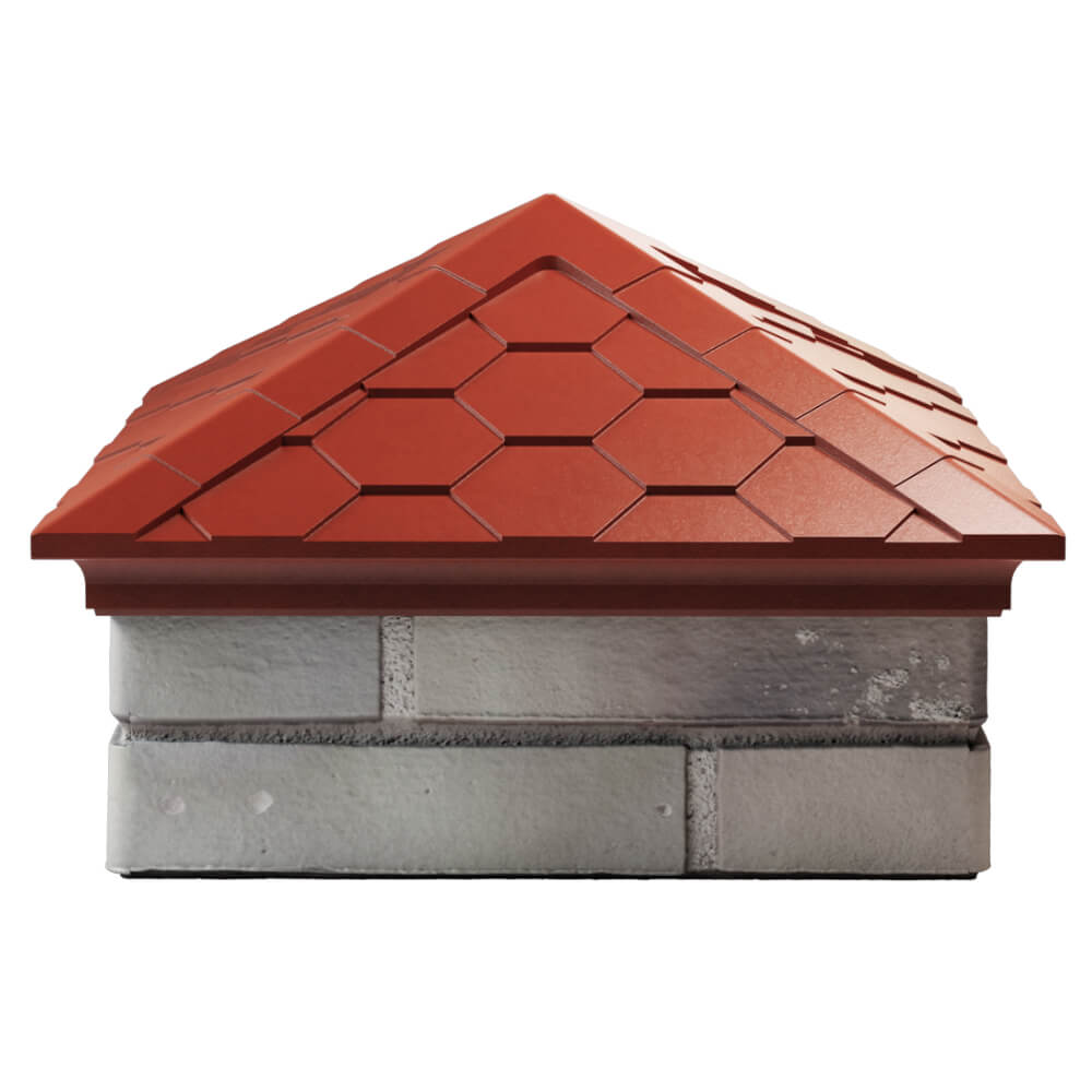 Колпак Zking Эверест Красный на столб 1.5х1.5 кирпича (390х390мм) Севастополь фото