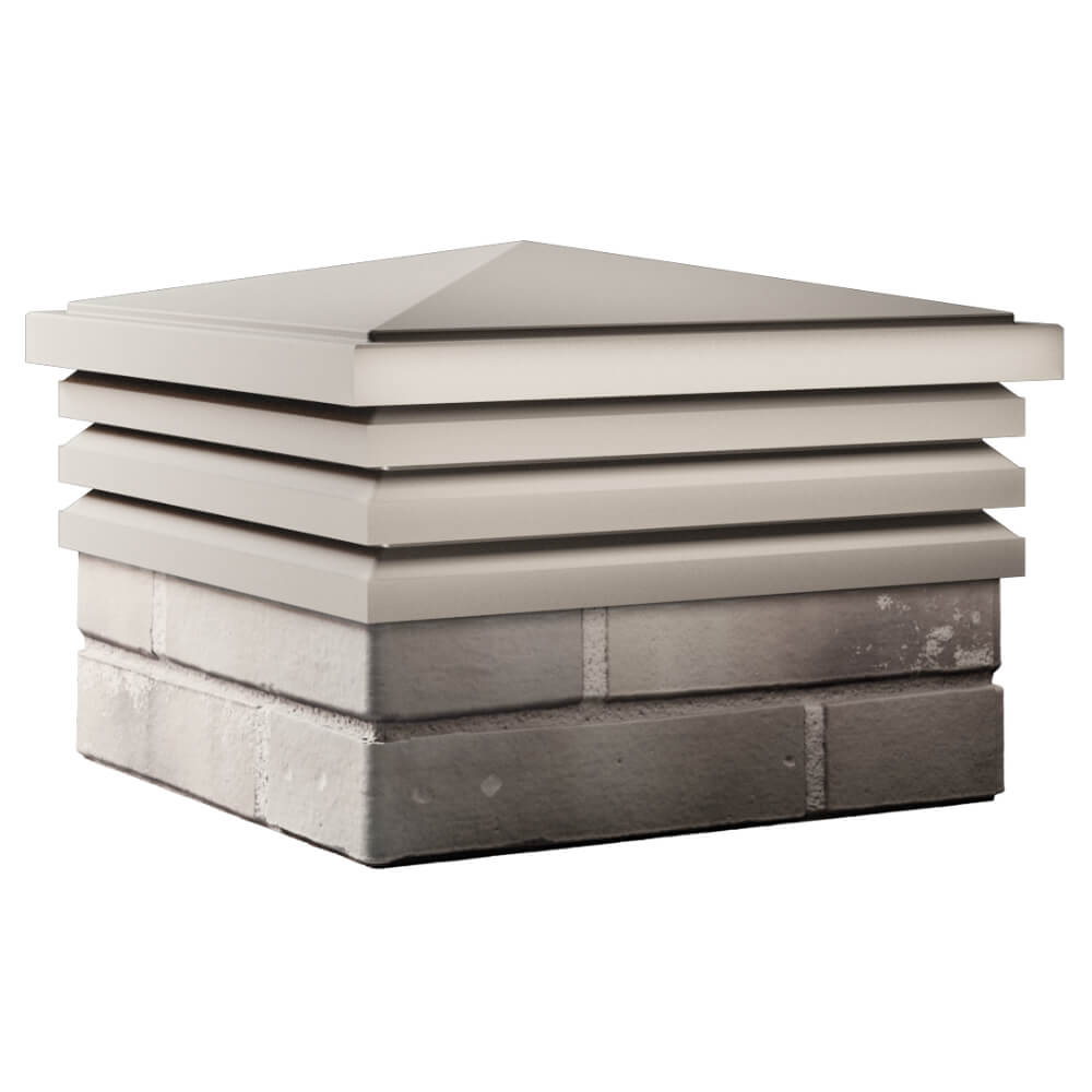 Колпак Zking Бона ХайТек Бежевый на столб 1.5х1.5 кирпича (385х385мм) в Севастополе фото