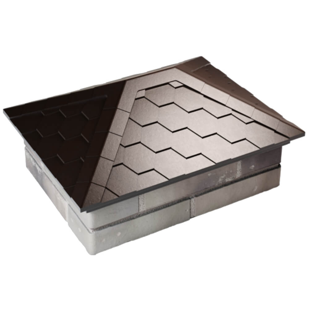 Колпак Zking Эверест Коричневый на столб 2х1.5 кирпича (520х390мм) Севастополь фото