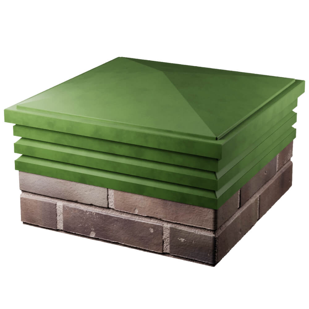 Колпак Zking Бона ХайТек Зеленый на столб 2х2 кирпича (513х513мм) в Севастополе фото