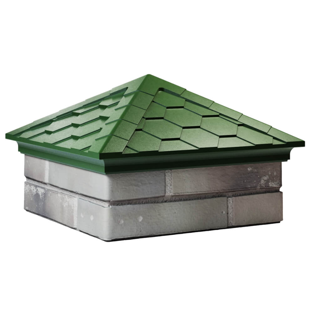 Колпак Zking Эверест Зеленый на столб 1.5х1.5 кирпича (390х390мм) в Севастополе фото