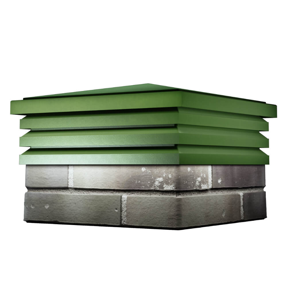 Колпак Zking Бона ХайТек Зеленый на столб 1.5х1.5 кирпича (385х385мм) в Севастополе фото