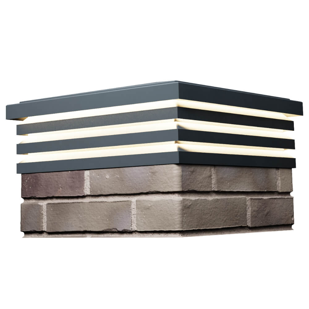 Колпак Zking Бона ХайТек Серый на столб 1.5х1.5 кирпича (385х385мм) с подсветкой в Севастополе фото