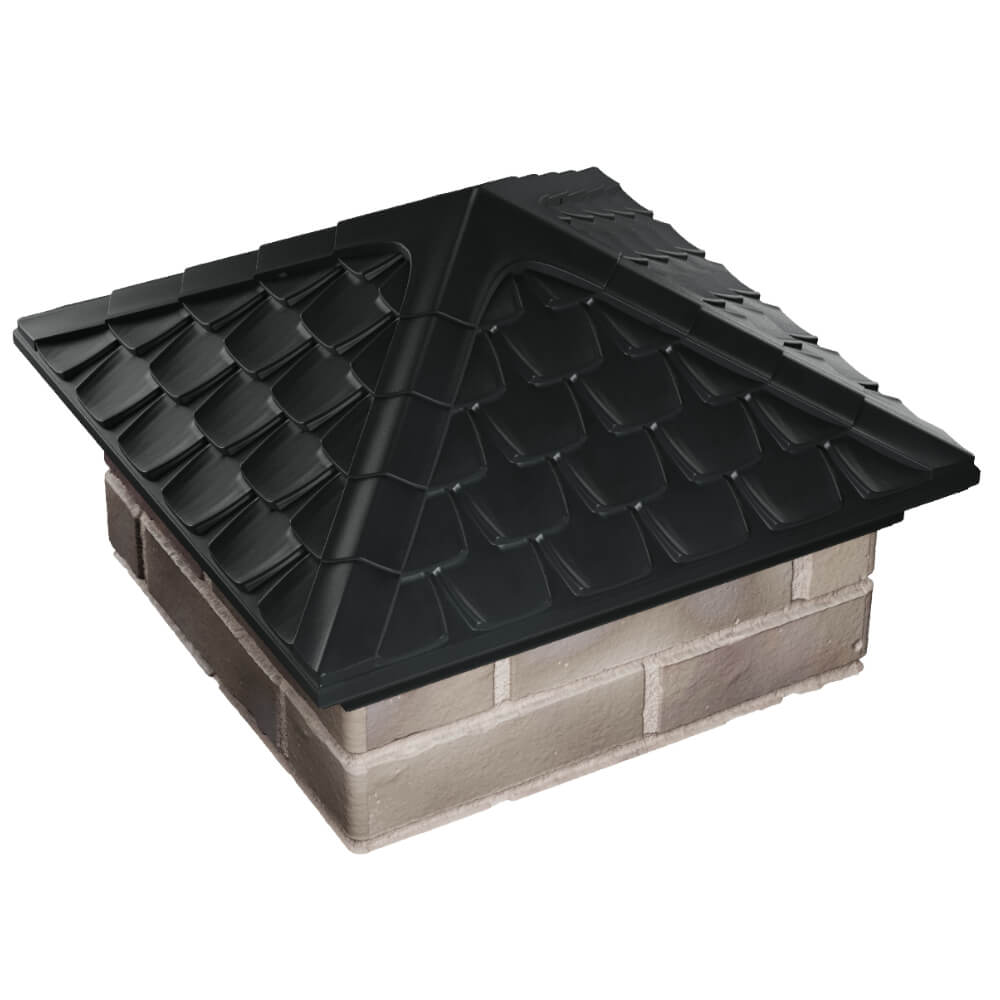 Колпак Zking Эльбрус Черный на столб 1.5х1.5 кирпича (385х385мм) в Севастополе фото