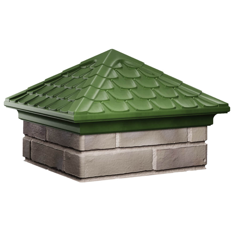 Колпак Zking Эльбрус Зеленый на столб 1.5х1.5 кирпича (385х385мм) в Севастополе фото