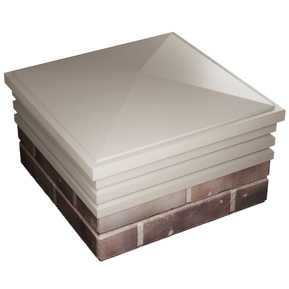 Колпак Zking Бона ХайТек Бежевый на столб 2х2 кирпича (513х513мм) в Севастополе фото