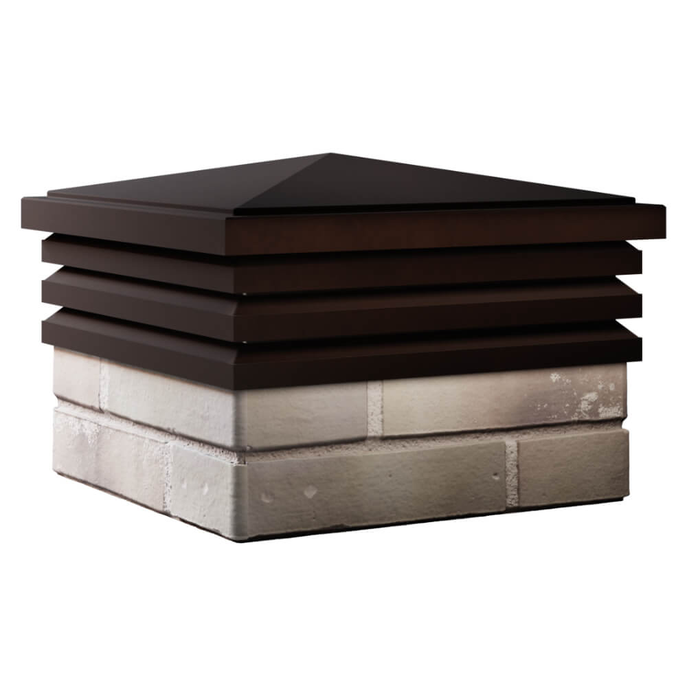 Колпак Zking Бона ХайТек Коричневый на столб 1.5х1.5 кирпича (385х385мм) в Севастополе фото