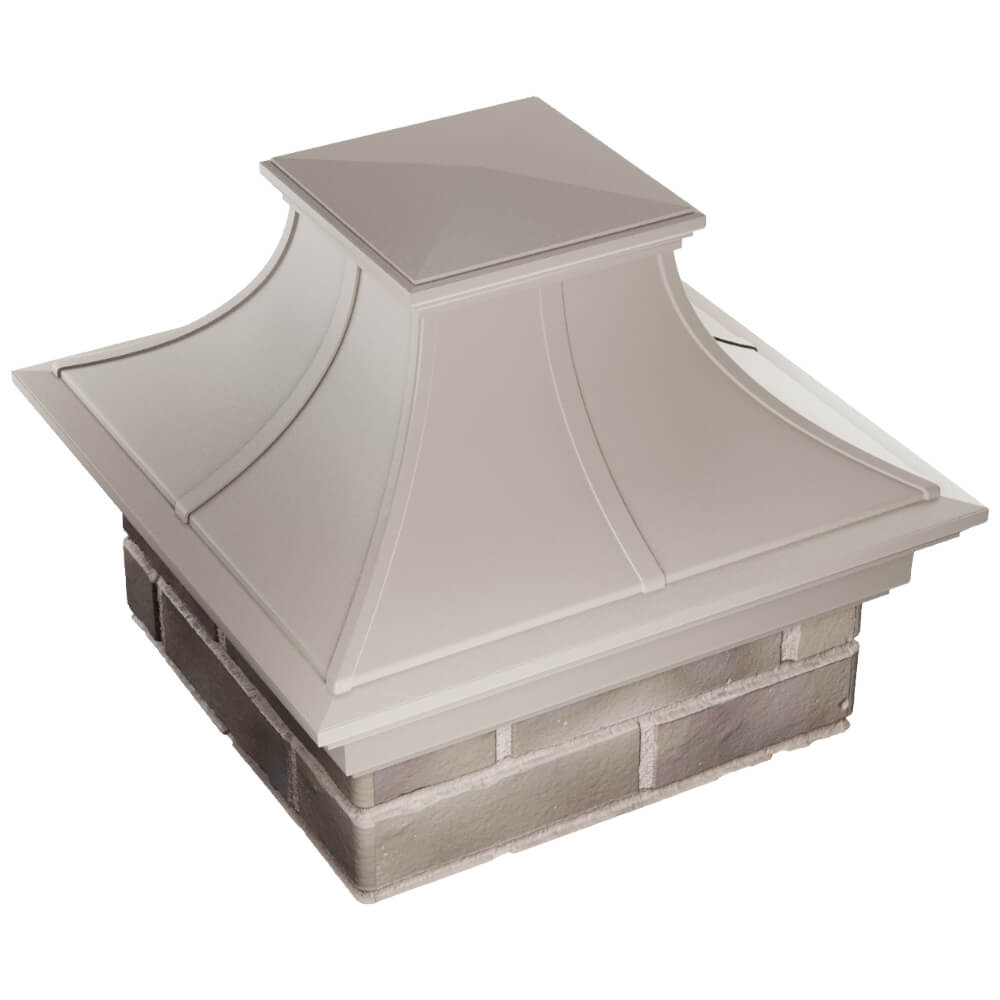 Колпак Zking Монблан Премиум Бежевый на столб 1.5х1.5 кирпича (385х385мм) в Севастополе фото