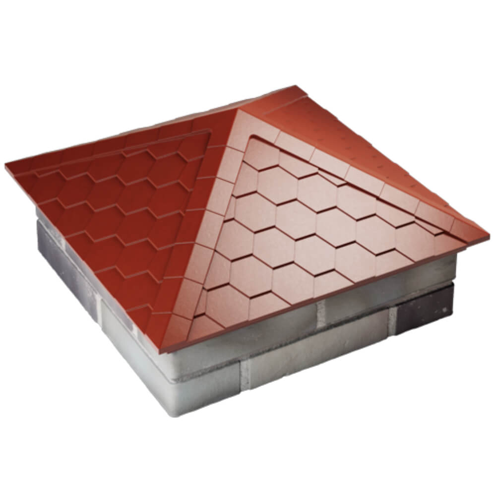 Колпак Zking Эверест Красный на столб 2х2 кирпича (535х535мм) Севастополь фото